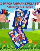 2 Set - 20 Parça ENA Aile Üyeleri ve Meslekler 20 Parça Parmak Kukla T752 T761