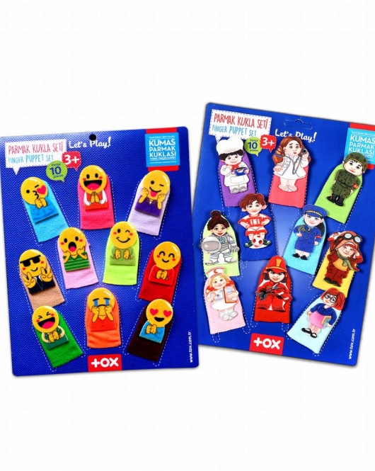 2 Set - 20 Parça ENA Emojiler ve Meslekler Parmak Kukla T106 T762