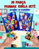 2 Set - 20 Parça ENA Emojiler ve Meslekler Parmak Kukla T106 T762