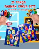 2 Set - 20 Parça ENA Emojiler ve Meslekler Parmak Kukla T106 T761