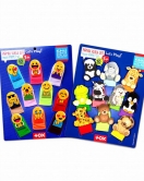 2 Set - 20 Parça ENA Emojiler ve Vahşi Hayvanlar Parmak Kukla T106 T781