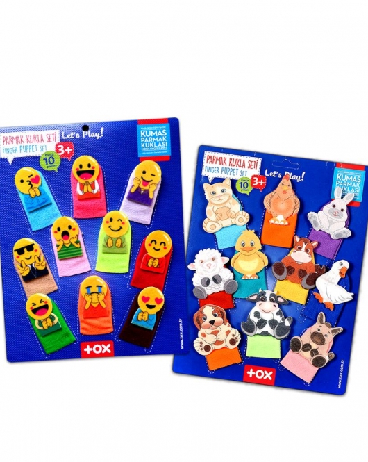 2 Set - 20 Parça ENA Emojiler ve Evcil Hayvanlar Parmak Kukla T106 T772