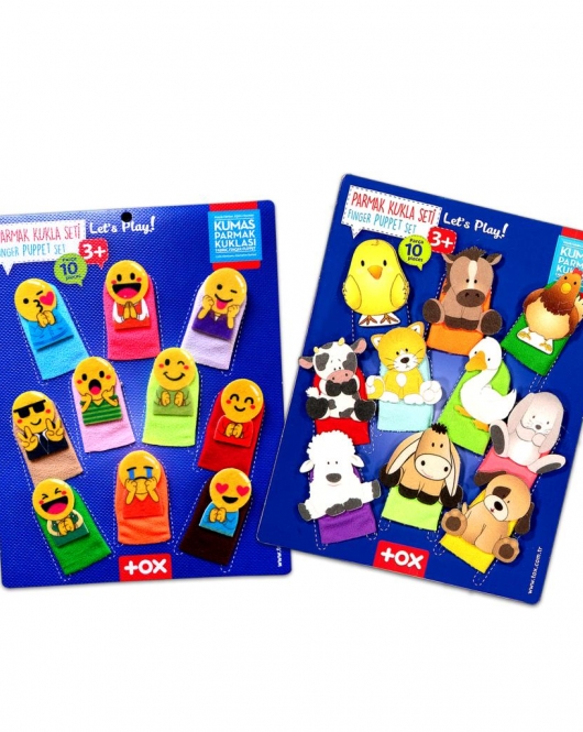 2 Set - 20 Parça ENA Emojiler ve Evcil Hayvanlar Parmak Kukla T106 T771