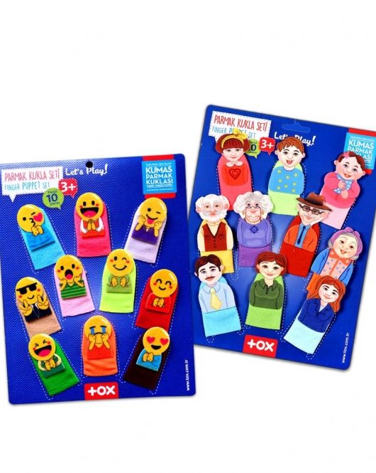 2 Set - 20 Parça ENA Emojiler ve Aile Bireyleri Parmak Kukla T106 T752