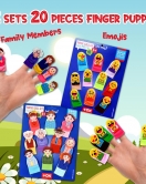 2 Set - 20 Parça ENA Emojiler ve Aile Bireyleri Parmak Kukla T106 T752