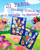 2 Set - 20 Parça ENA Evcil Hayvanlar ve Meslekler Parmak Kukla T772 T761