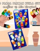 2 Set - 20 Parça ENA Emojiler ve Aile Bireyleri Parmak Kukla T106 T751