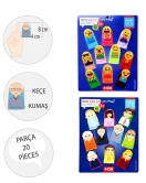 2 Set - 20 Parça ENA Emojiler ve Aile Bireyleri Parmak Kukla T106 T751