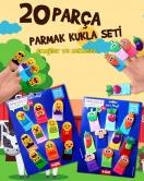 2 Set - 20 Parça ENA Emojiler ve Sebzeler Parmak Kukla T106 T104