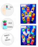 2 Set - 20 Parça ENA Emojiler ve Sebzeler Parmak Kukla T106 T104