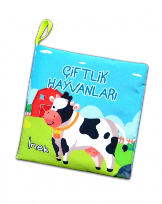 ENA Çiftlik Hayvanları Kumaş Sessiz Kitap T134 - Bez Kitap , Eğitici Oyuncak , Yumuşak ve Hışırtılı