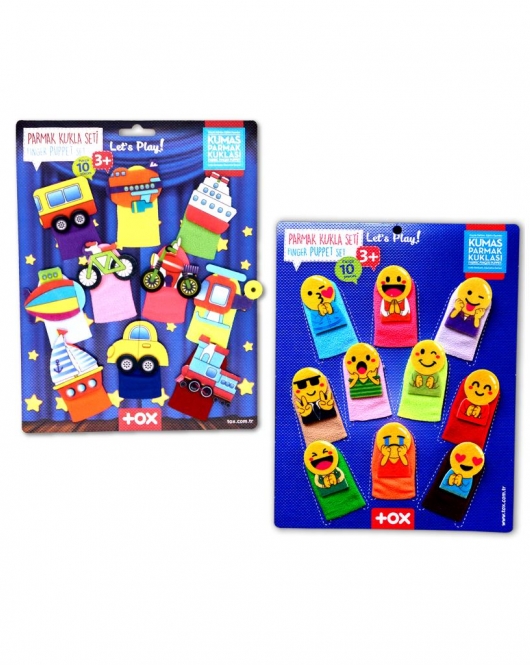 2 Set - 20 Parça ENA Taşıtlar ve Emojiler Parmak Kukla T106 T181