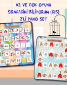 2 Set - 57 Parça Az, Çok Oyunu ve Sıradakini Biliyorum (Kış) Keçe Duvar Panoları , Eğitici Oyuncak