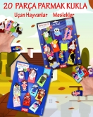 2 Set - 20 Parça ENA Meslekler ve Uçan Hayvanlar Parmak Kukla T762 T222