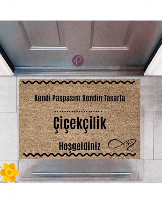 Kapı Önü Paspası Dekoratif Dijital Baskı Çiçekçilik P-2550