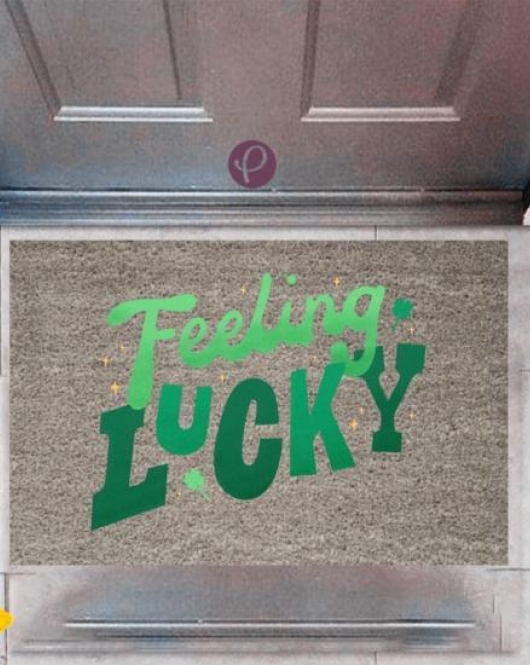 Kapı Önü Paspası Dekoratif Dijital Baskı Feeling Lucky P-2360