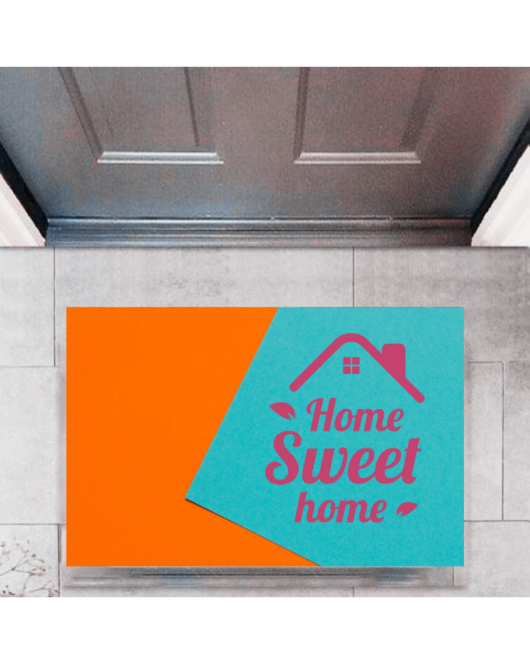 Kapı Önü Paspası Dekoratif Dijital Baskı Home Sweet Home P-2329