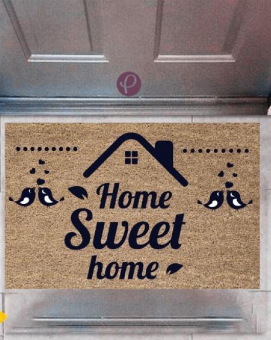 Kapı Önü Paspası Dekoratif Dijital Baskı Home Sweet Home P-2442