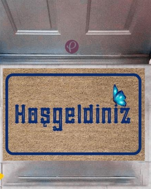 Kapı Önü Paspası Dekoratif Dijital Baskı Hoşgeldiniz P-2367