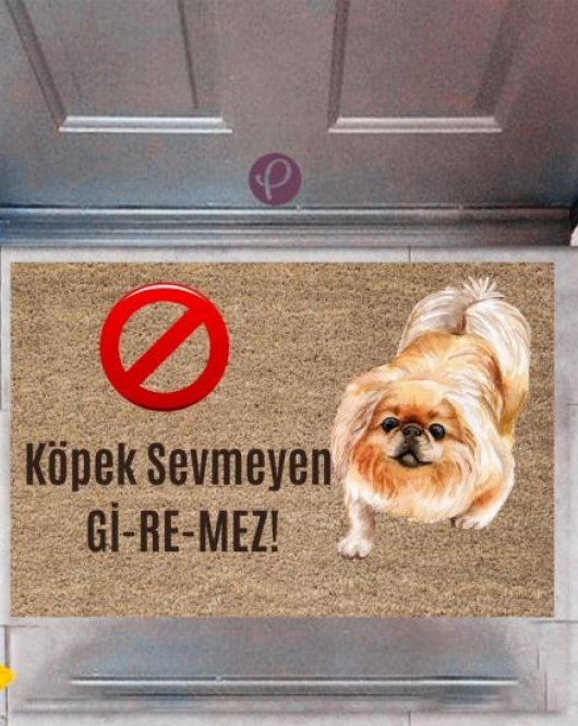 Kapı Önü Paspası Dekoratif Dijital Baskı Köpek Sevmeyen Giremez P-2376