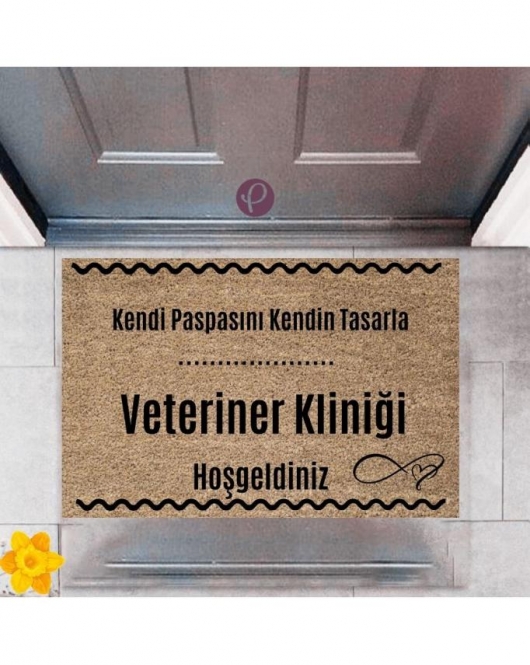 Kapı Önü Paspası Dekoratif Dijital Baskı Veteriner Kliniği P-2540