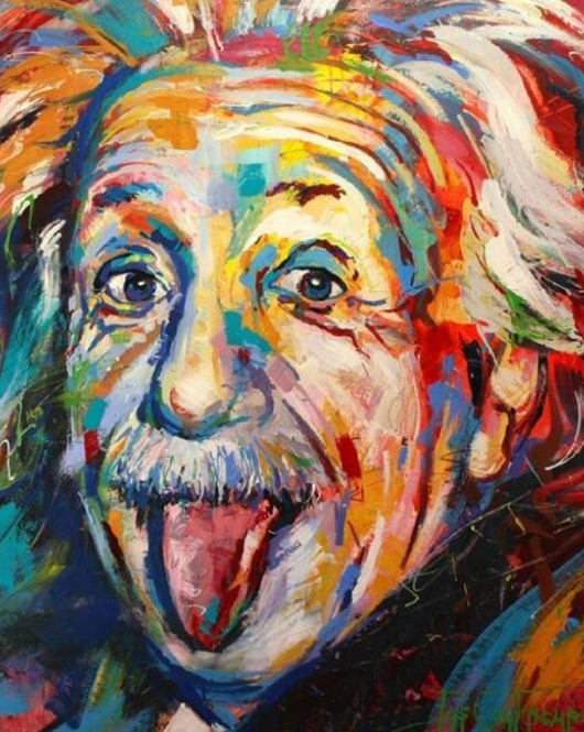 Kanvas Albert Einstein Sayılarla Boyama Seti Rulo