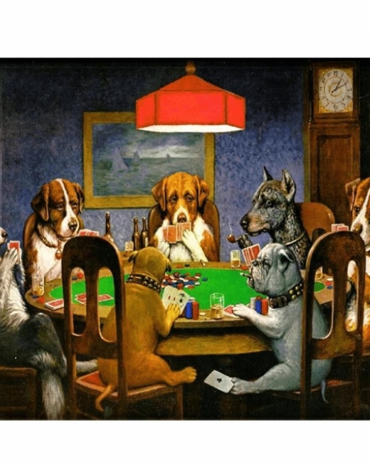 Kanvas Dog Poker Sayılarla Boyama Seti Kasnaklı