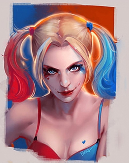 Kanvas Harley Quinn Sayılarla Boyama Seti Rulo