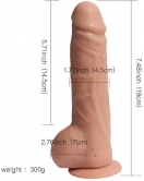 Big Detective Şarjlı Uzaktan Kumandalı Titreşimli Gerçekçi Dildo 19 cm