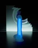 Beyond Mavi Matt Glow Gece Parlayan Dildo, Silikon, Şeffaf, 18 cm