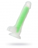 Beyond Yeşil Dick Glow Gece Parlayan Dildo, Silikon, Şeffaf, 18 cm