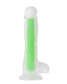 Beyond Yeşil Dick Glow Gece Parlayan Dildo, Silikon, Şeffaf, 18 cm