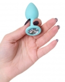 Brilliant Anal Plug beyaz kristalli 7 cm 26 g