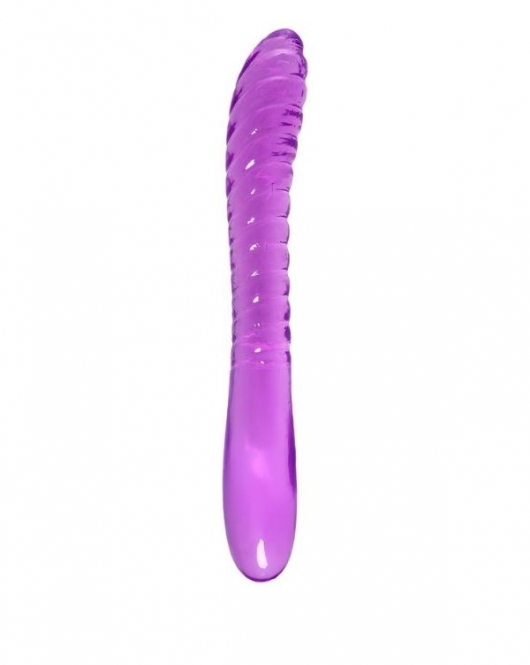 Çift Taraflı Jel Dildo Frica, TPE, mor, 23 cm