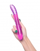 Çift Taraflı Jel Dildo Frica, TPE, mor, 23 cm