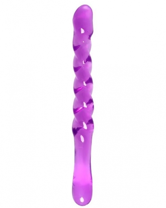 Çift taraflı Jel Dildo Tanza, TPE, mor, 27,5 cm