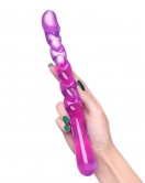 Çift taraflı Jel Dildo Tanza, TPE, mor, 27,5 cm