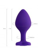 Diamond Heart Anal Plug Mor 8 cm