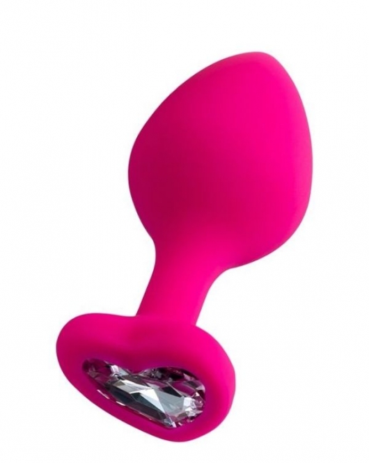 Diamond Heart Anal Plug Pembe 8 cm