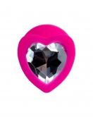 Diamond Heart Anal Plug Pembe 8 cm