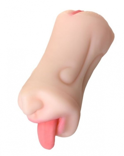 Juicy Pussy Masturbator Realistik Fruity Tongu, Ağız ve Vajina TPE Ten 19 cm