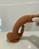 Kılitoris Uyarımlı Çift Katmanlı Premium Dildo