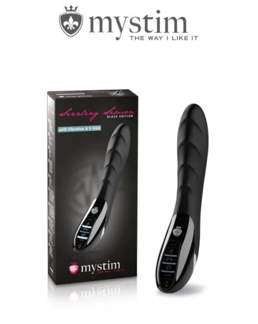 Mystim Sizzling Simon Elektrikli Vibratör Siyah 27cm