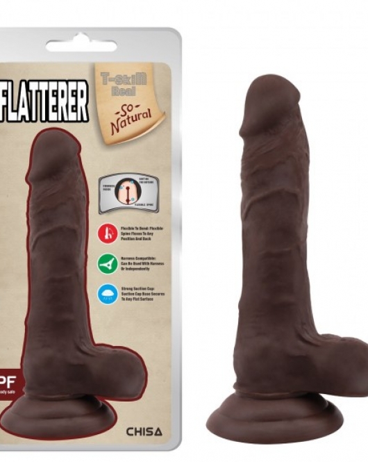 Flatterer Kıkırdaklı Gerçekçi Dildo - 18.6cm Zenci