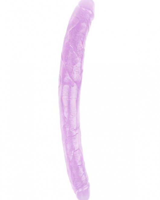 Hi-Rubber Şeffaf Jel Çift Taraflı Dildo - 45cm Mor