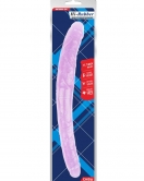 Hi-Rubber Şeffaf Jel Çift Taraflı Dildo - 45cm Mor