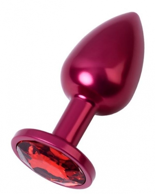 Metal Anal Plug, Metal, kırmızı, kırmızı kristalli, 7,2 cm, Ø2,8 cm, 50 g