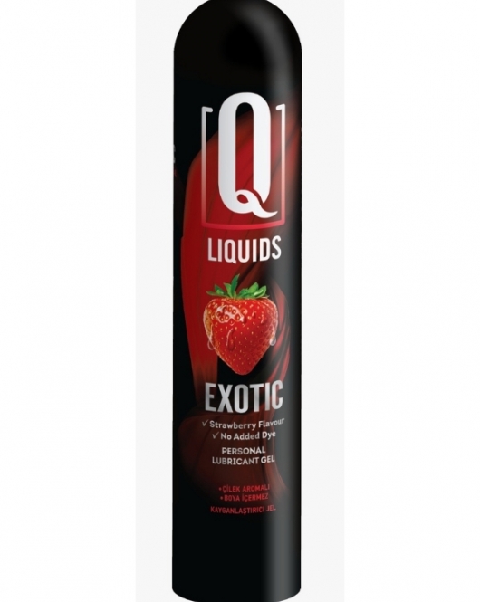 Q Liquids Exotic Çilek Aromalı 125 ML Su Bazlı Kayganlaştırı Jel