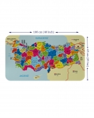 Eğitici ve Öğretici Dünya ve Türkiye Haritası Çocuk Odası Duvar Sticker-60x105-3882