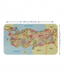 Eğitici ve Öğretici Detaylı Komşulu Türkiye Haritası Duvar Sticker-60x105-3846